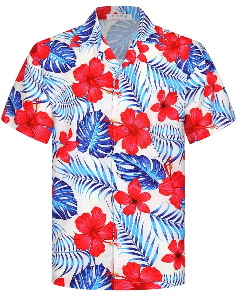 Amigo™ strand blauw zonsondergang print Hawai overhemd