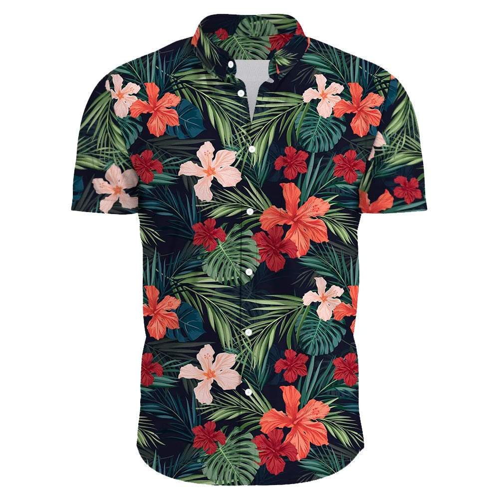 Amigo™ Hawai overhemd met bloemenprint en korte mouwen