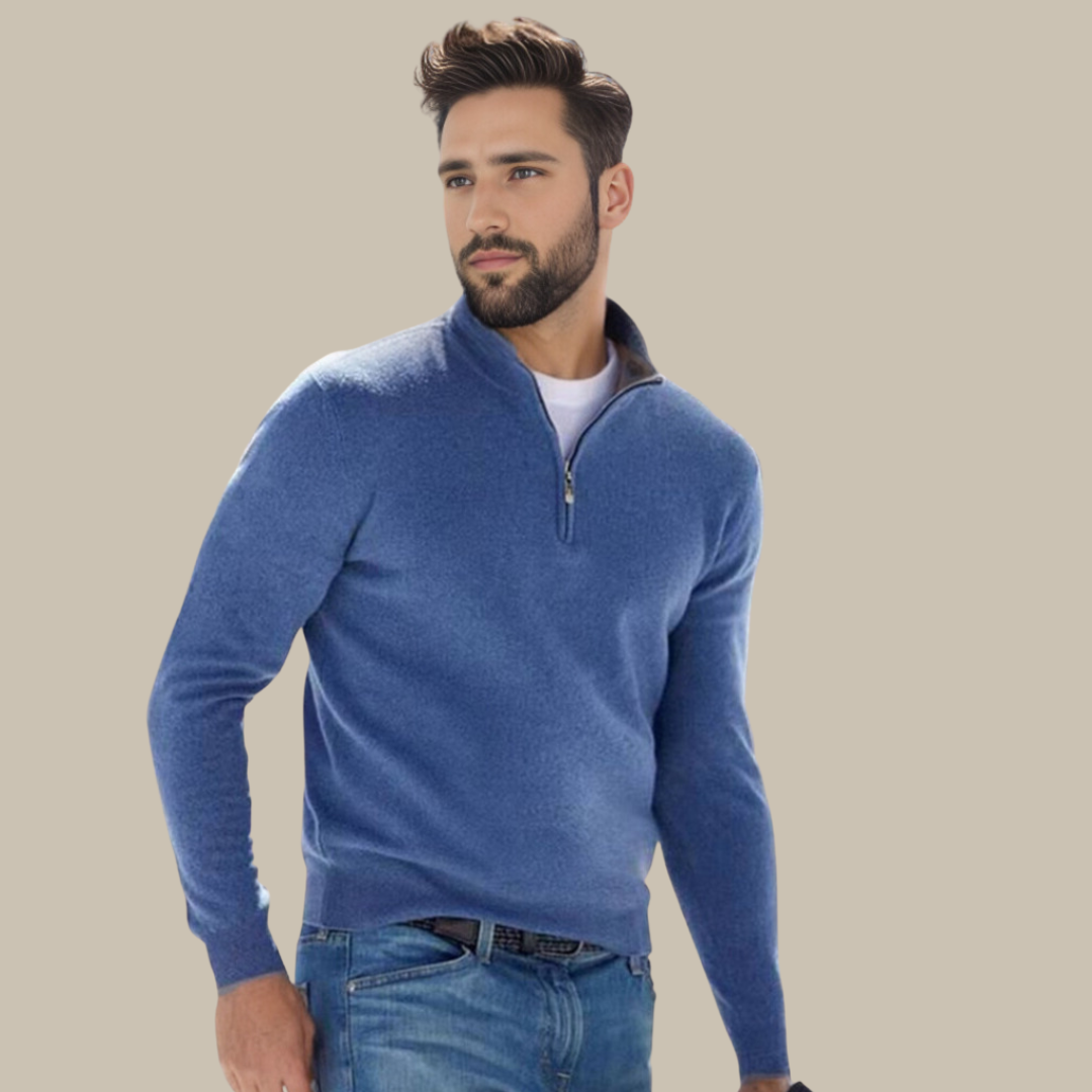 Zeta Sweater | Lightweight Cashfeel Half Zip