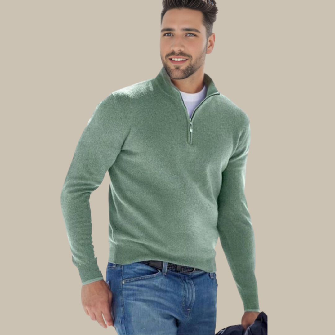 Zeta Sweater | Lightweight Cashfeel Half Zip