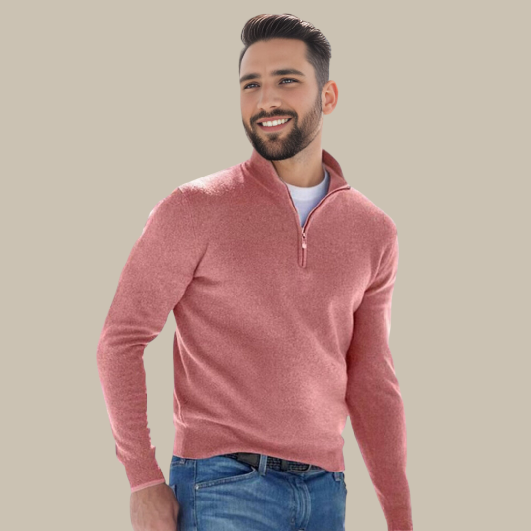 Zeta Sweater | Lightweight Cashfeel Half Zip