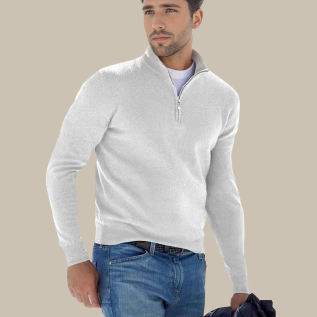 Zeta Sweater | Lightweight Cashfeel Half Zip