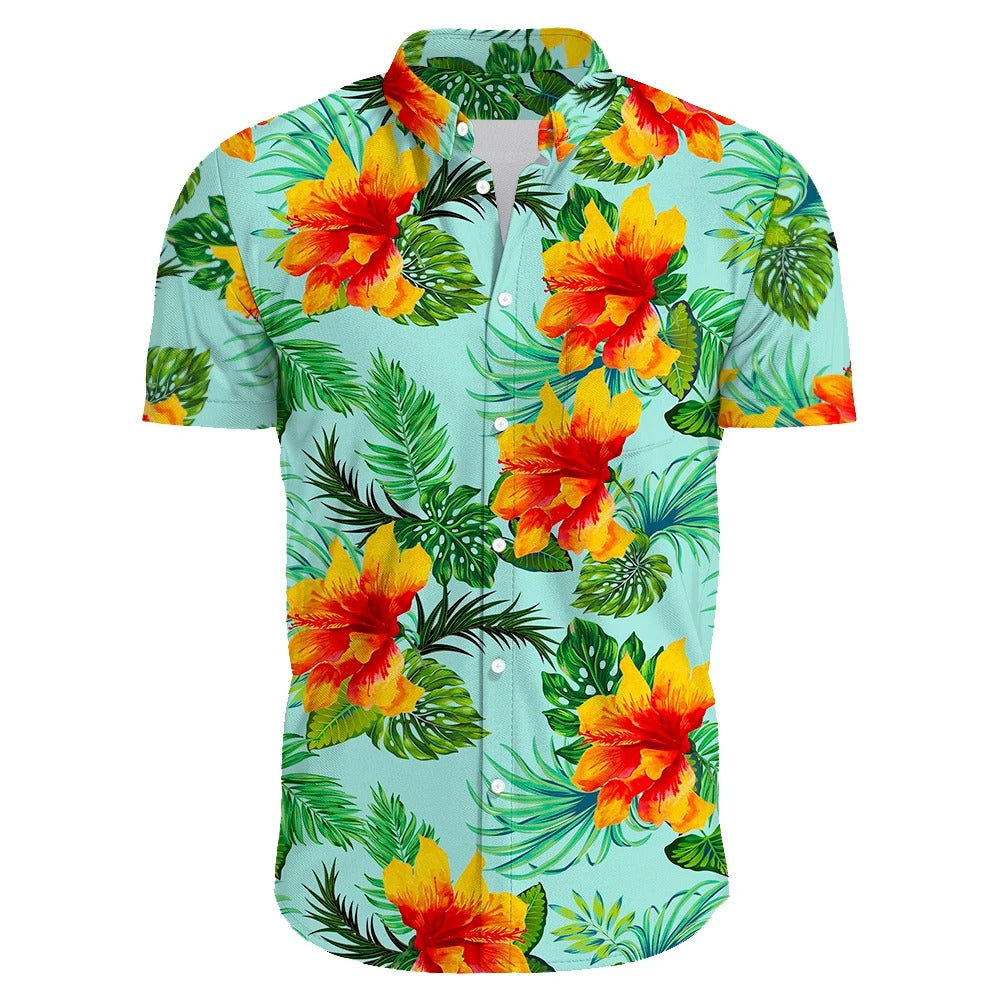 Amigo™ Hawai overhemd met bloemenprint en korte mouwen