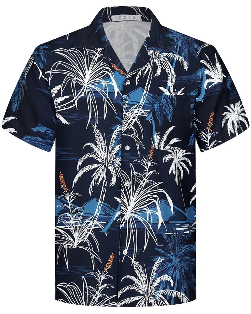 Amigo™ strand blauw zonsondergang print Hawai overhemd