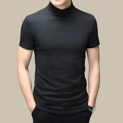 Chris Turtleneck T-shirt | Stijlvol Muscle-Fit T-shirt met col kraag voor heren