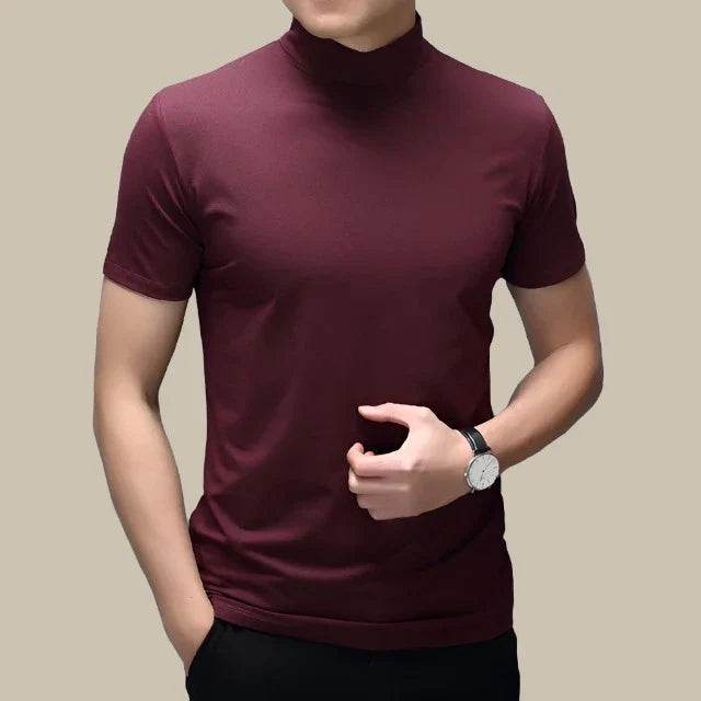 Chris Turtleneck T-shirt | Stijlvol Muscle-Fit T-shirt met col kraag voor heren