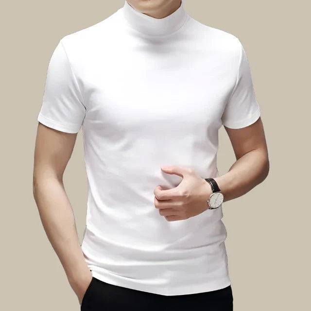 Chris Turtleneck T-shirt | Stijlvol Muscle-Fit T-shirt met col kraag voor heren