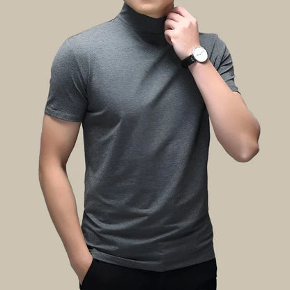 Chris Turtleneck T-shirt | Stijlvol Muscle-Fit T-shirt met col kraag voor heren