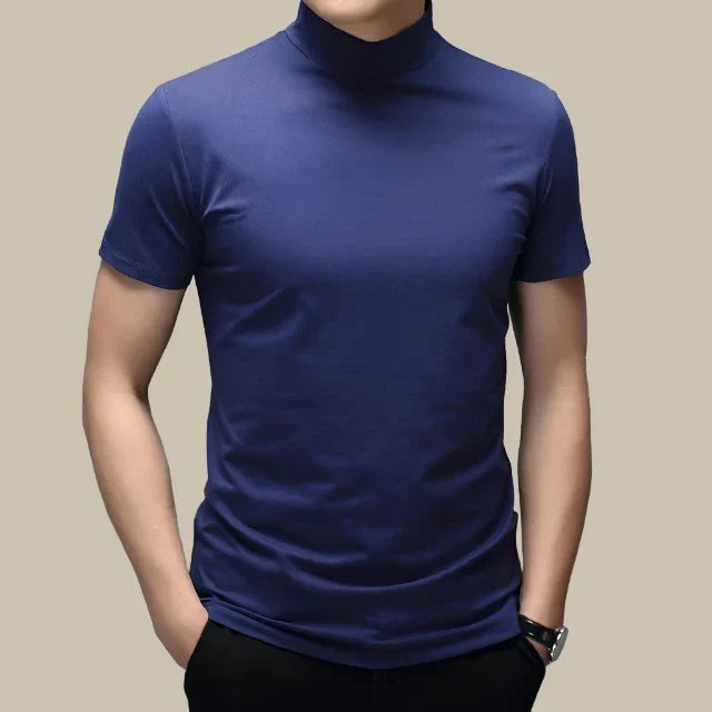 Chris Turtleneck T-shirt | Stijlvol Muscle-Fit T-shirt met col kraag voor heren