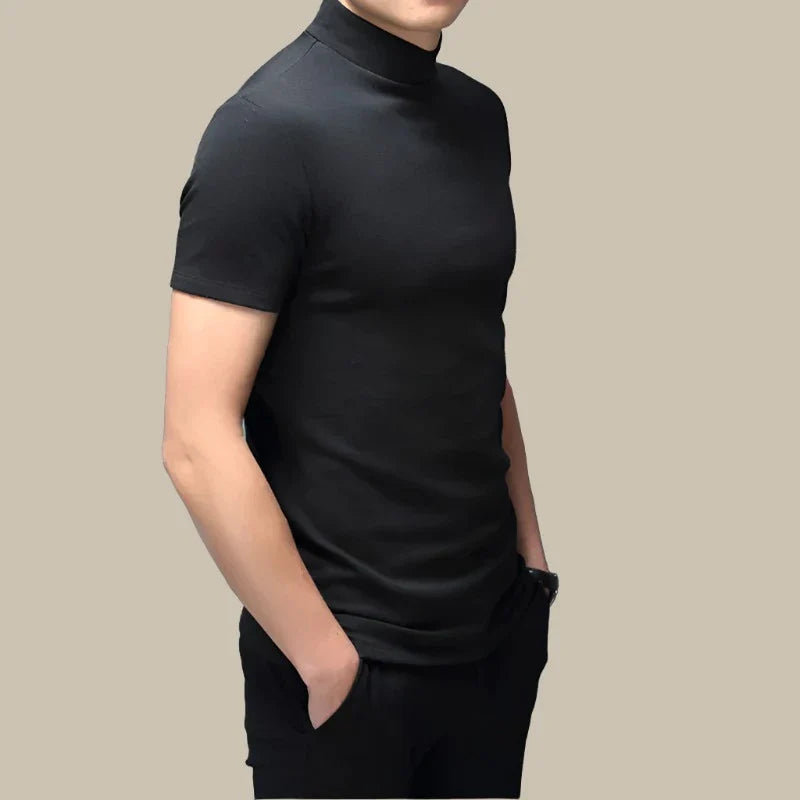 Chris Turtleneck T-shirt | Stijlvol Muscle-Fit T-shirt met col kraag voor heren