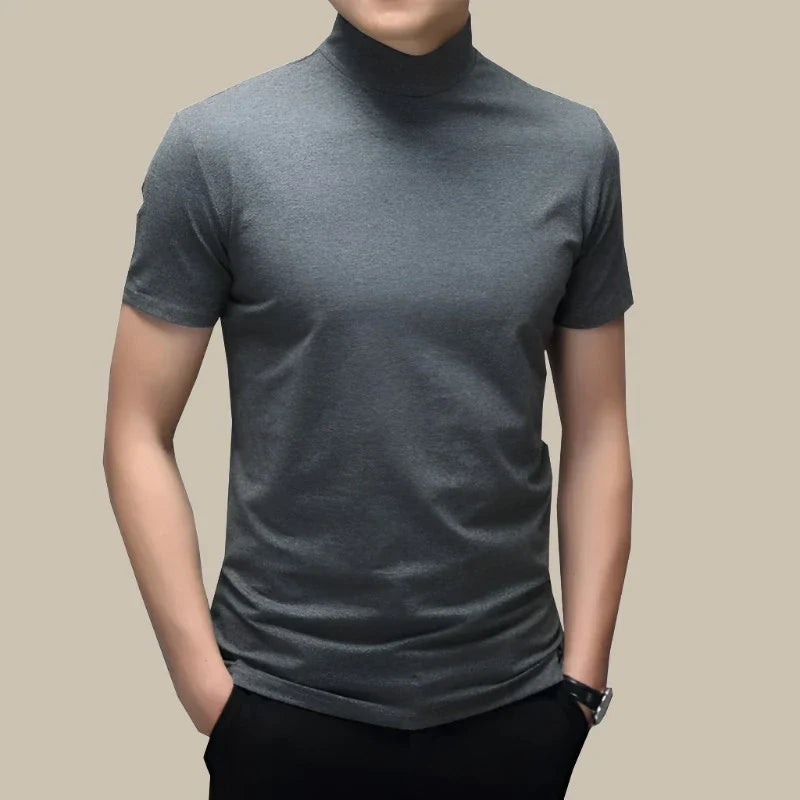 Chris Turtleneck T-shirt | Stijlvol Muscle-Fit T-shirt met col kraag voor heren