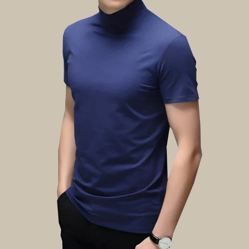 Chris Turtleneck T-shirt | Stijlvol Muscle-Fit T-shirt met col kraag voor heren