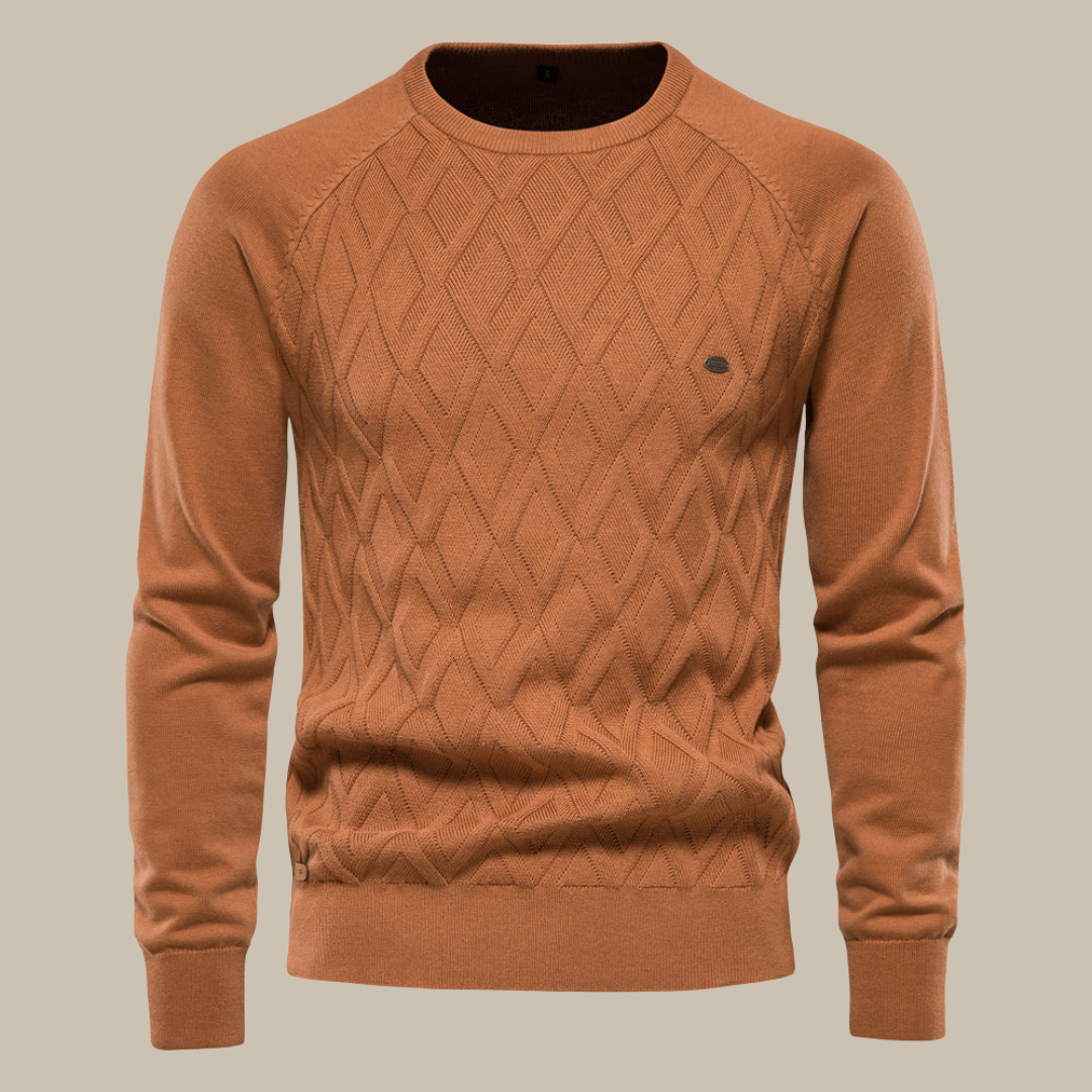 Zeta Sweater | Gebreide heren trui met kabeldesign en ronde hals