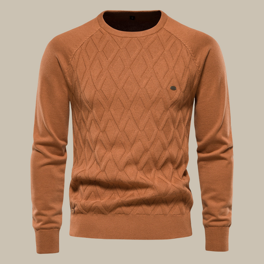 Zeta Sweater | Gebreide heren trui met kabeldesign en ronde hals