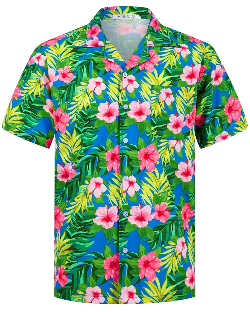 Amigo™ strand blauw zonsondergang print Hawai overhemd