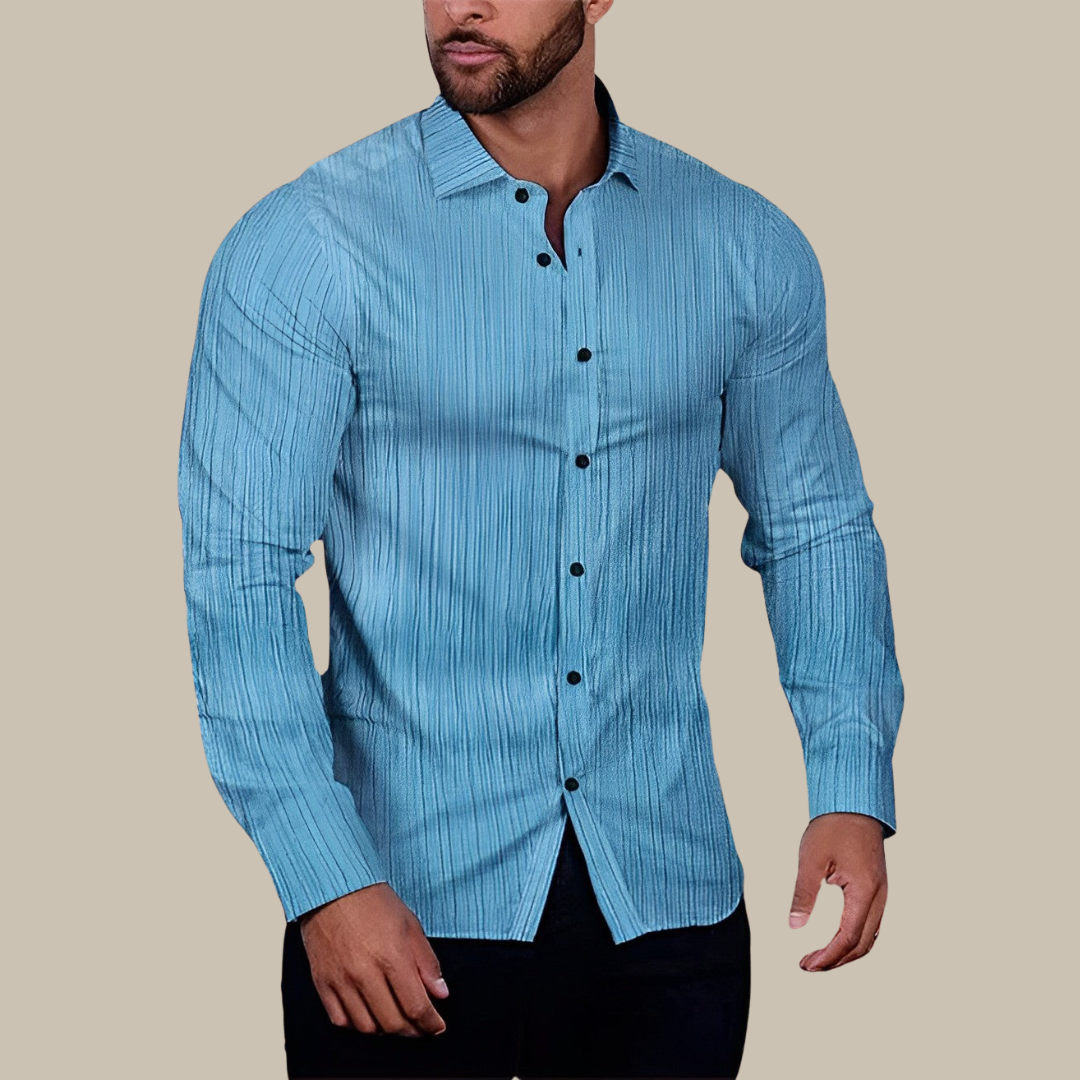 Arnold Overhemd | Klassiek witte/zwarte/blauwe strijkvrij overhemd/blouse met lange mouwen in Muscle-Fit en Super-Stretch voor mannen