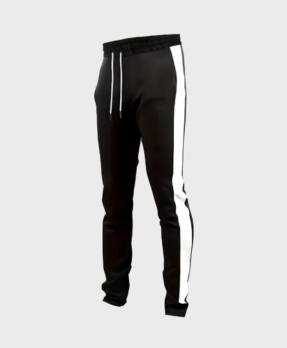 2-delige set gestreept wit t-shirt en zwarte trackpants