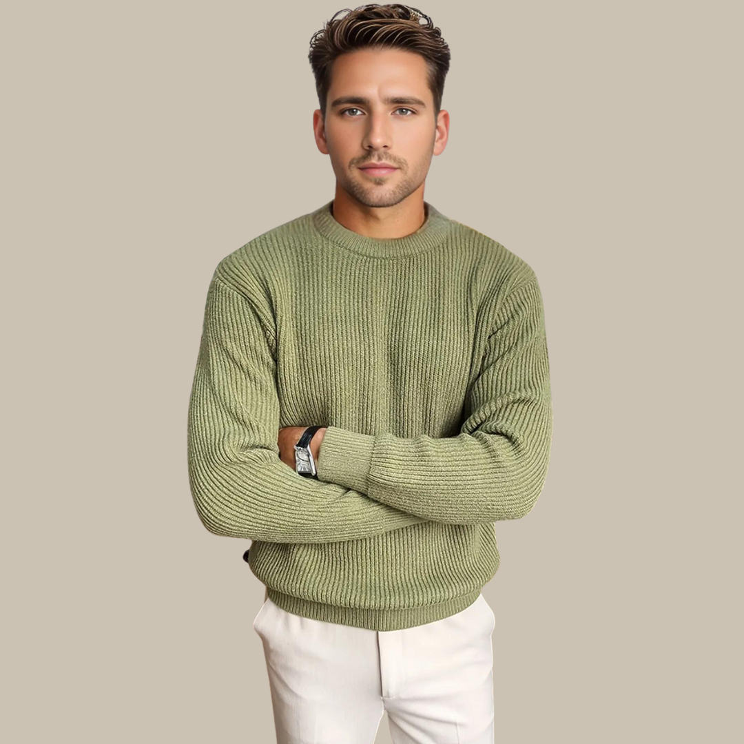 Zeta Sweater | Gebreide trui met ronde hals voor mannen