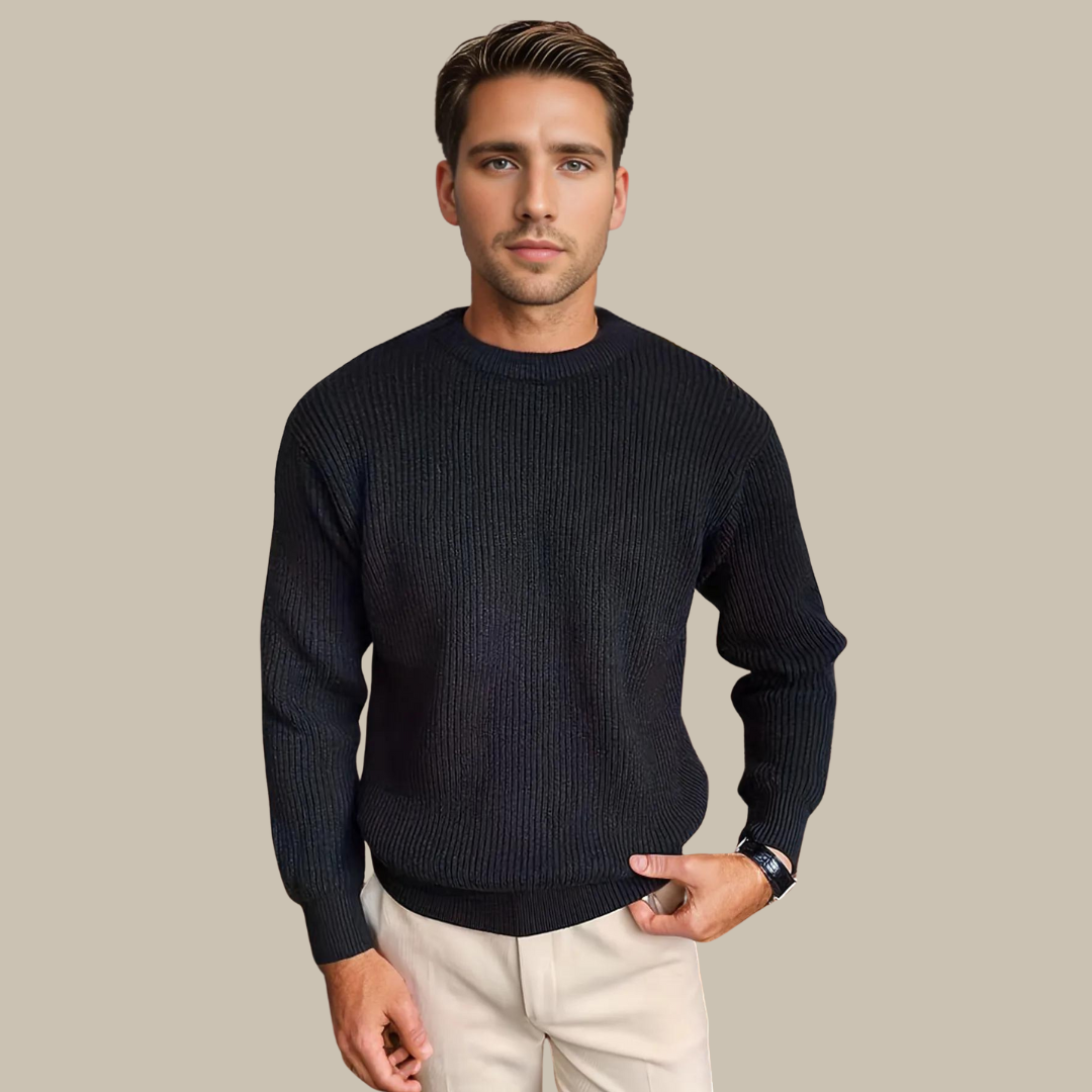 Zeta Sweater | Gebreide trui met ronde hals voor mannen