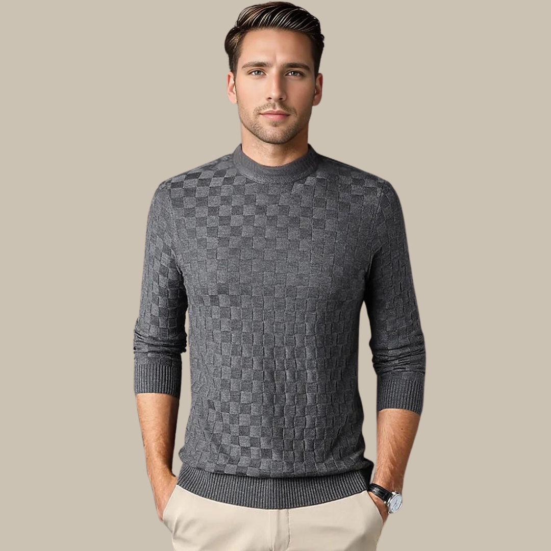 Zeta Sweater | Luxe trui met damier design voor mannen