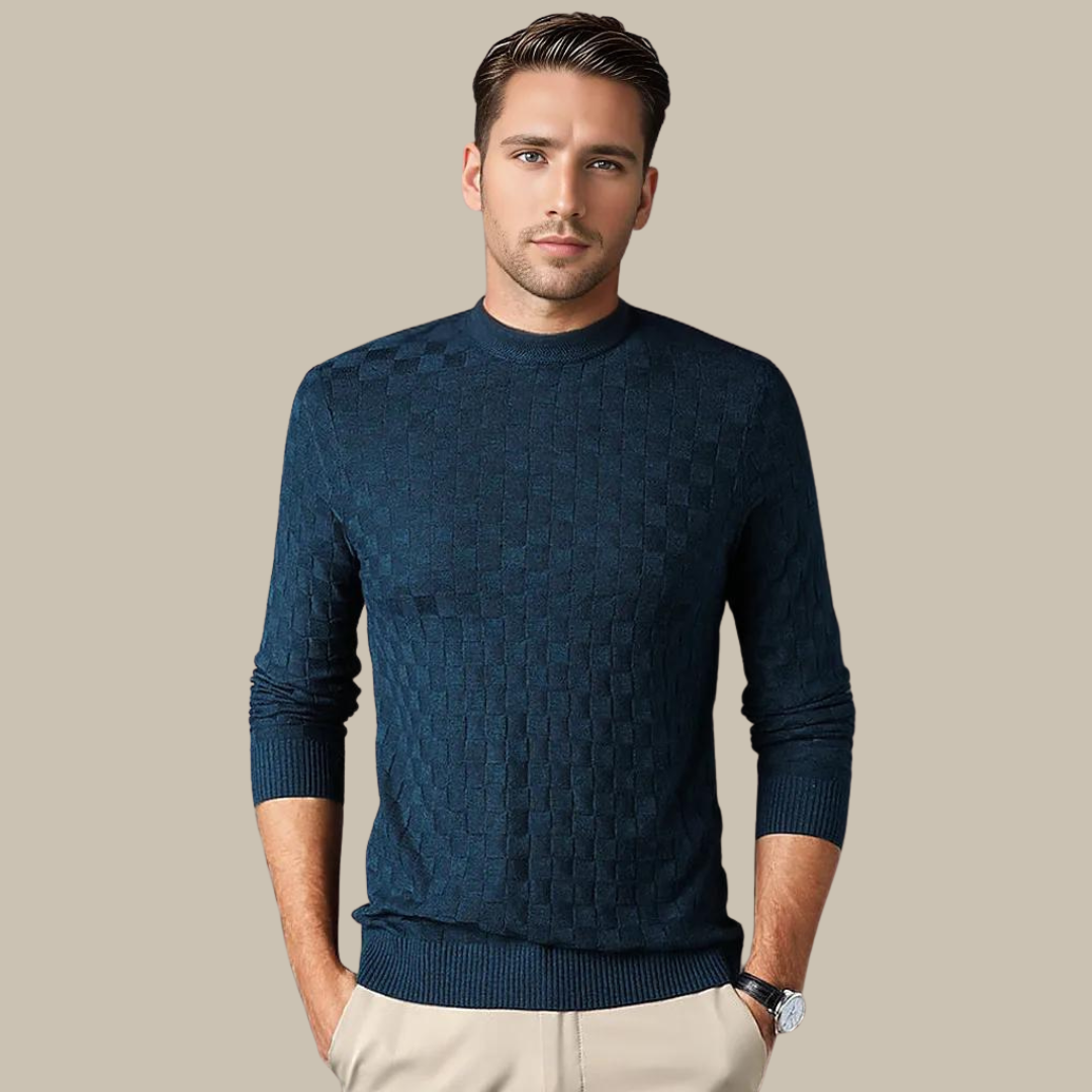 Zeta Sweater | Luxe trui met damier design voor mannen