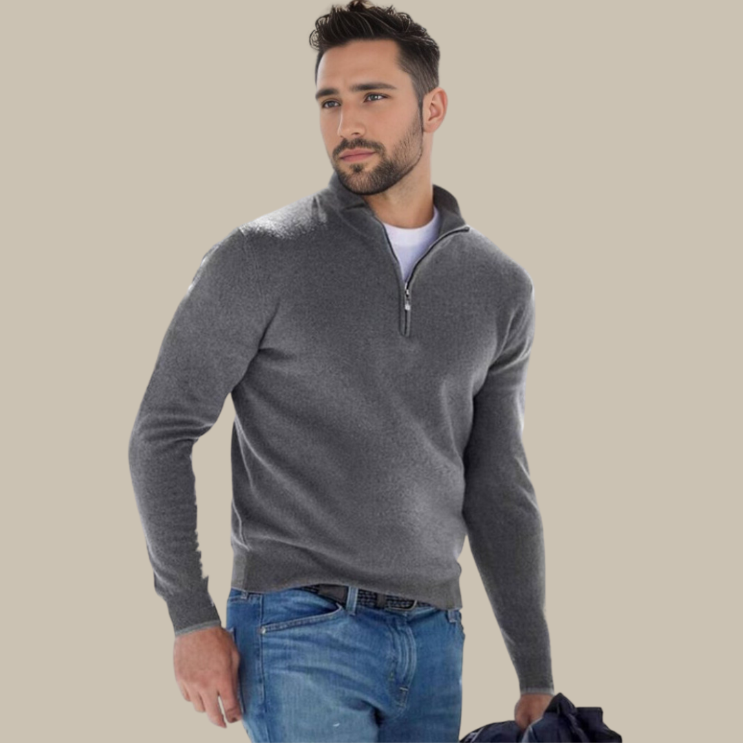 Zeta Sweater | Lightweight Cashfeel Half Zip