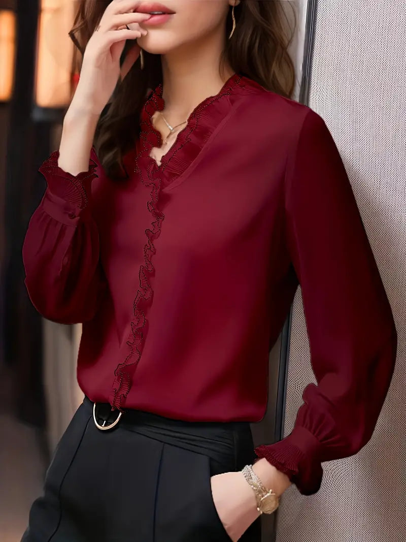 Blouse met lange mouwen, Elegante Casual Damestop