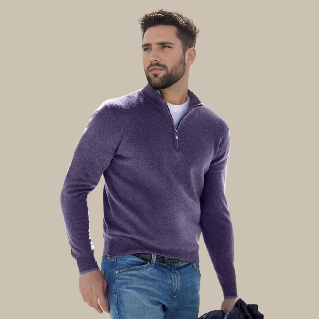 Zeta Sweater | Lightweight Cashfeel Half Zip