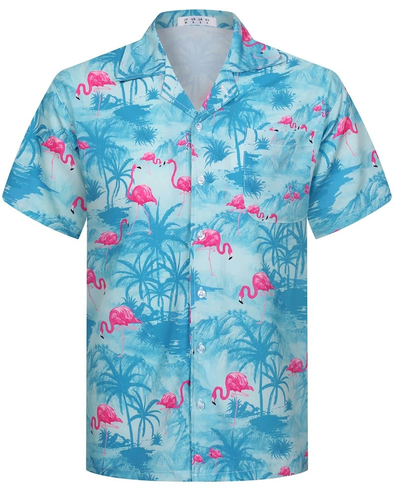 Amigo™ strand blauw zonsondergang print Hawai overhemd