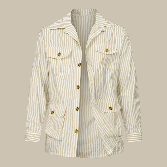 Zeta Striped Jacket | Premium Italiaanse linnen-look jasje heren