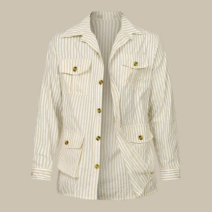 Zeta Striped Jacket | Premium Italiaanse linnen-look jasje heren