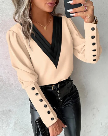 Abby - Elegante blouse met V-halslijn