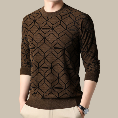 ARTO Premium Sweater | Stijlvolle luchtige merino-look heren gebreide trui met lange mouwen, ronde halslijn