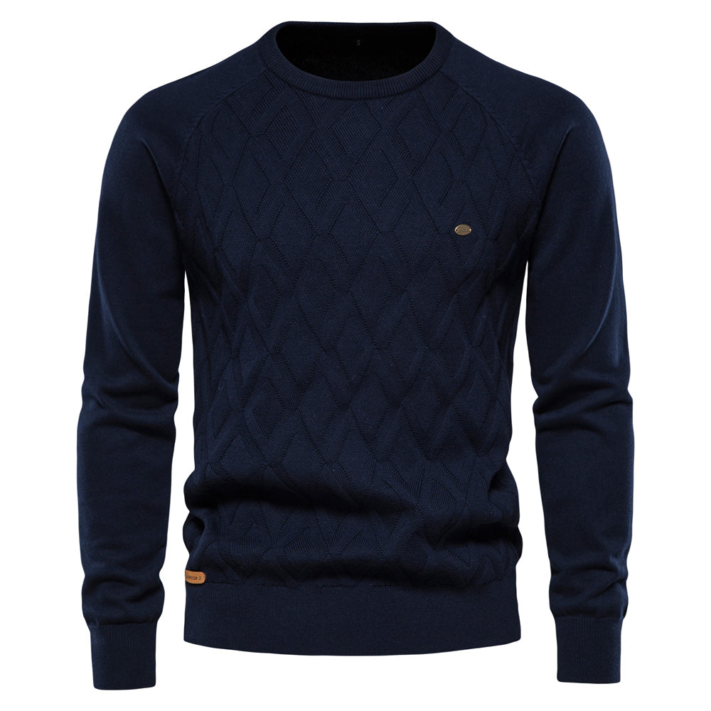 Zeta Sweater | Gebreide heren trui met kabeldesign en ronde hals