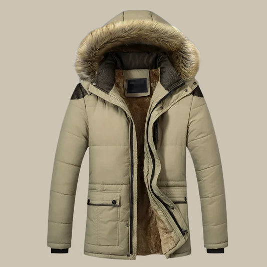 Aspen Parka | Lange waterdichte parka winterjas heren met bontkraag en fleece voering