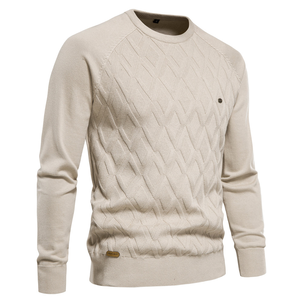 Zeta Sweater | Gebreide heren trui met kabeldesign en ronde hals