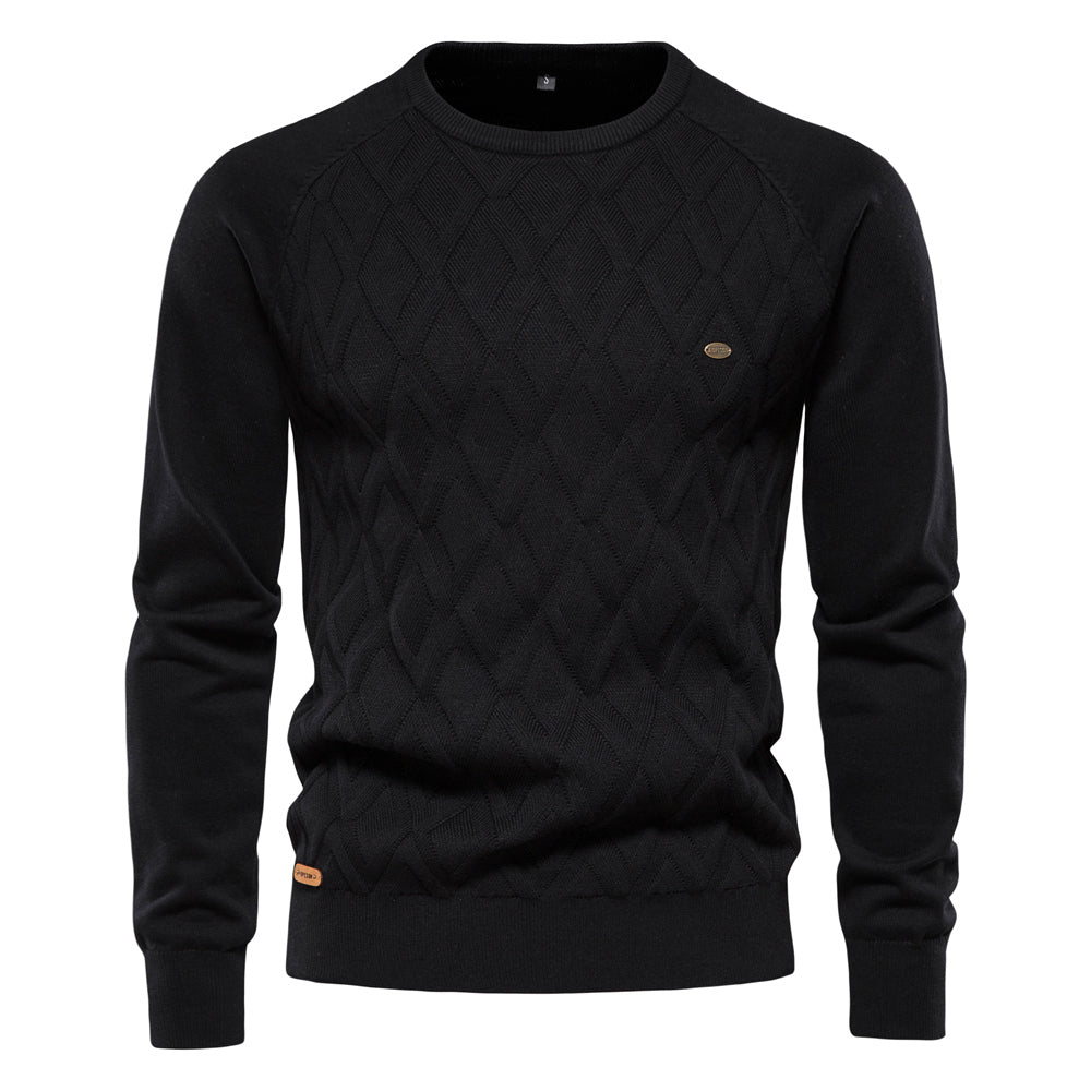 Zeta Sweater | Gebreide heren trui met kabeldesign en ronde hals