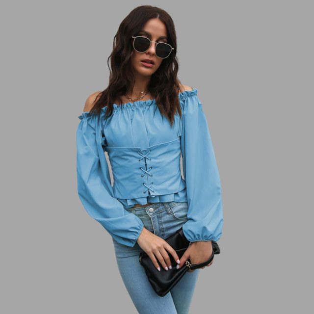 Ashley - Off-the-shoulder blouse met kanten voorkant