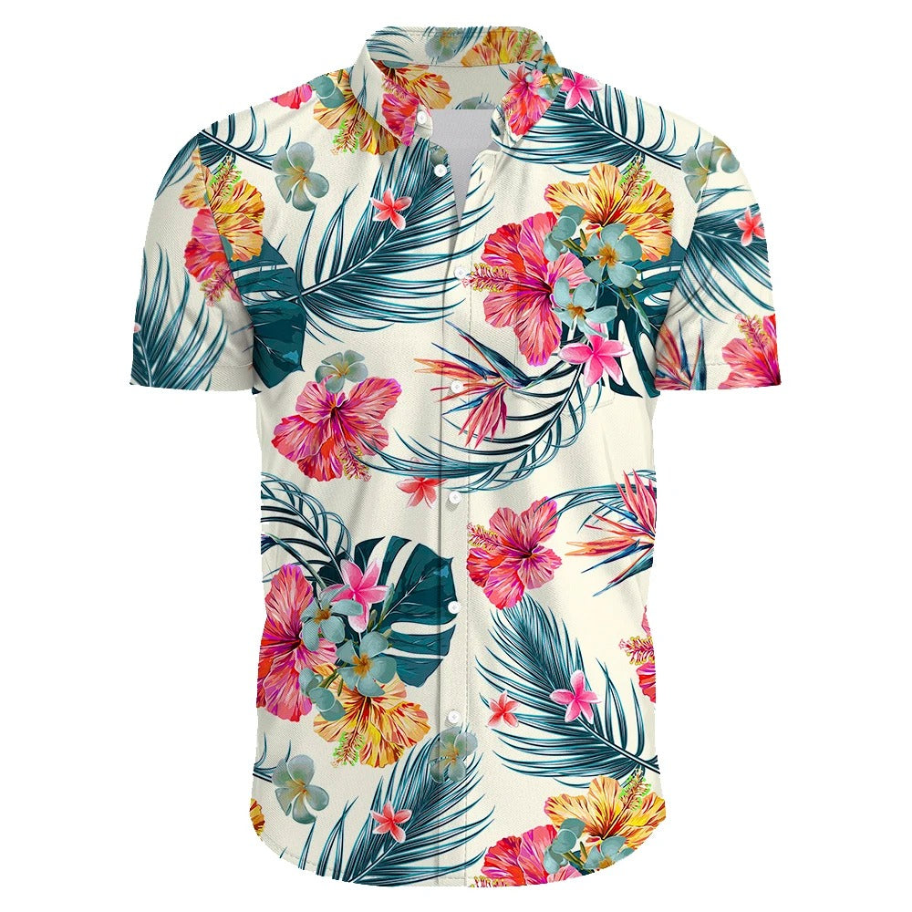 Amigo™ Hawai overhemd met bloemenprint en korte mouwen