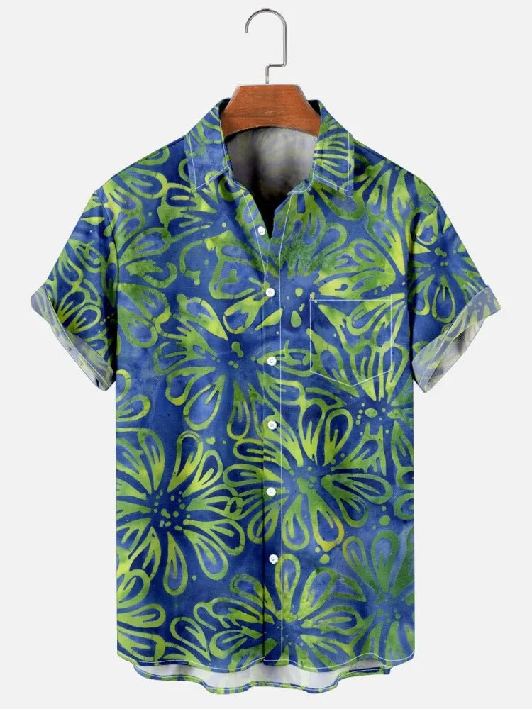 Amigo™ klassiek effen Hawai overhemd met bloemenprint