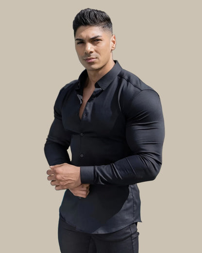 Arnold Muscle-Fit Overhemd | Stijlvolle Muscle Fit shirt met lange mouwen voor heren