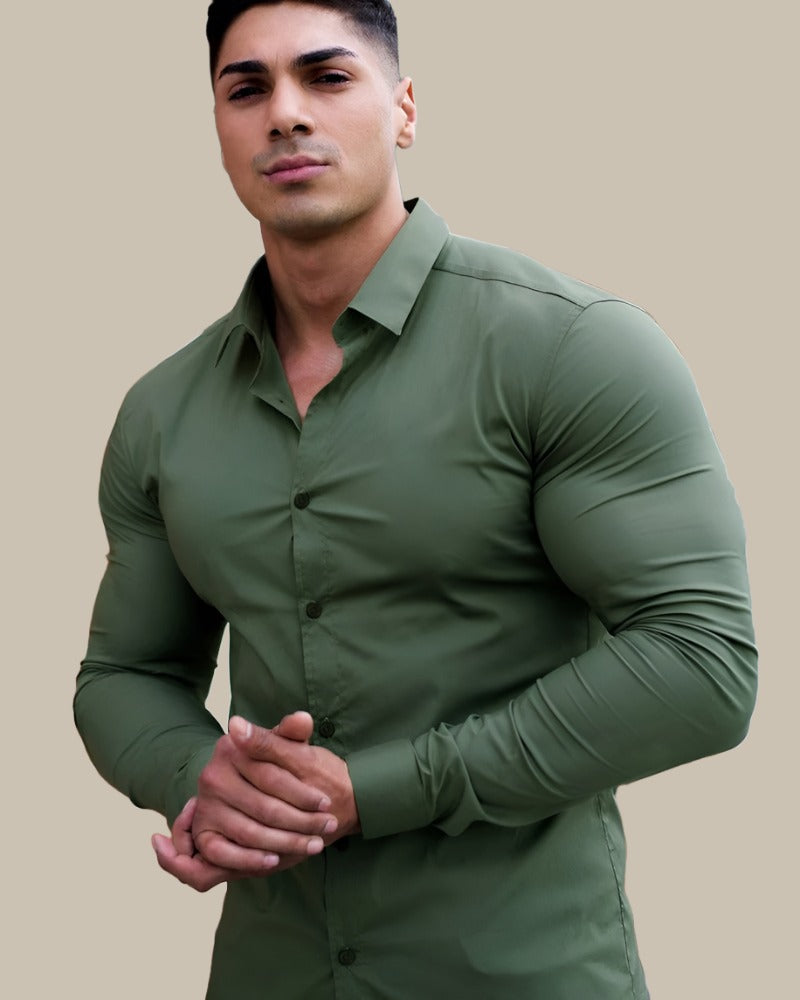 Arnold Muscle-Fit Overhemd | Stijlvolle Muscle Fit shirt met lange mouwen voor heren