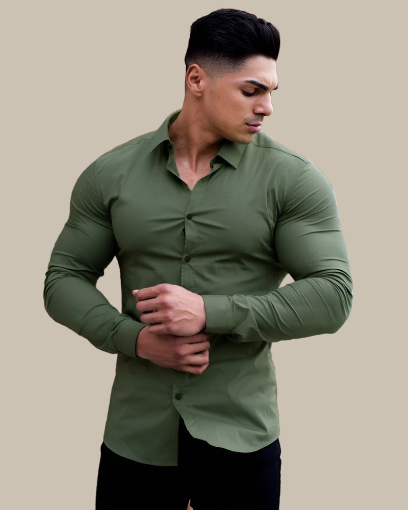 Arnold Muscle-Fit Overhemd | Stijlvolle Muscle Fit shirt met lange mouwen voor heren