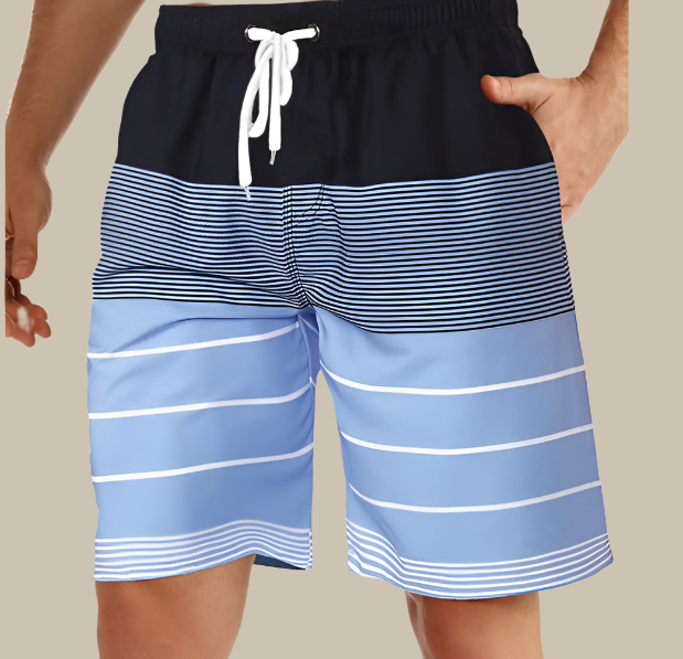 Aqua Di Man Zwembroek | Sneldrogende colorblock Mid short met stretch voor heren