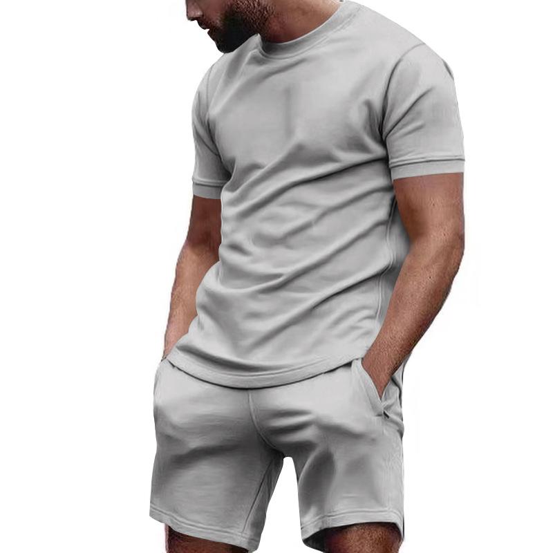 Zeta tweedelige herenset | Premium Effen Casual t-shirt met bijpassende korte broek voor mannen, zomercollectie 2024