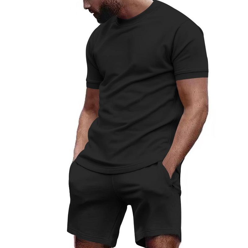 Zeta tweedelige herenset | Premium Effen Casual t-shirt met bijpassende korte broek voor mannen, zomercollectie 2024