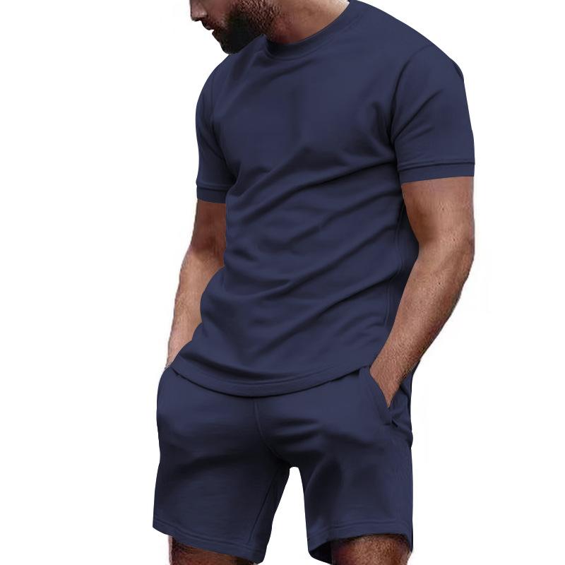 Zeta tweedelige herenset | Premium Effen Casual t-shirt met bijpassende korte broek voor mannen, zomercollectie 2024