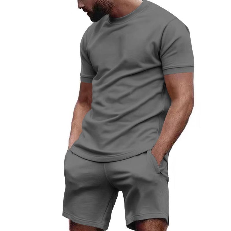 Zeta tweedelige herenset | Premium Effen Casual t-shirt met bijpassende korte broek voor mannen, zomercollectie 2024