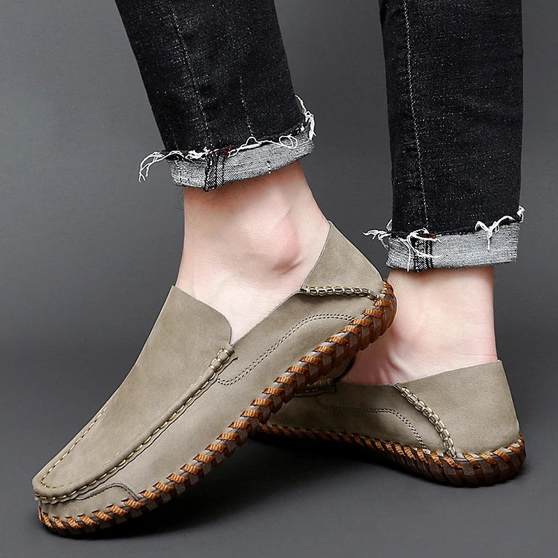 Zeta Zuma Loafers | Stijlvolle comfortabele suede Mocassins Instappers Open Walkers voor heren