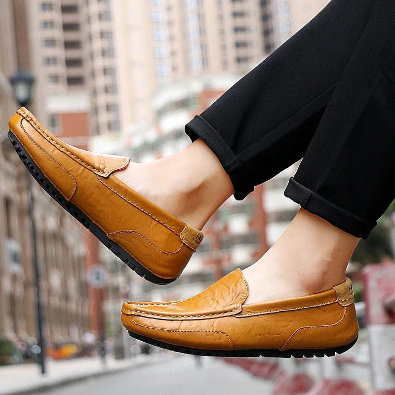 Zeta Tropez Loafers | Stijlvolle leren comfortabele leren instappers Open Walkers voor heren